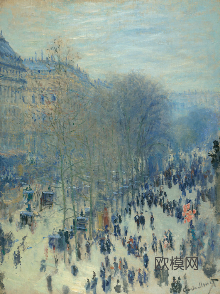 莫奈印象派绘画作品，世界经典名画92卡普西纳林荫大道　美国纳