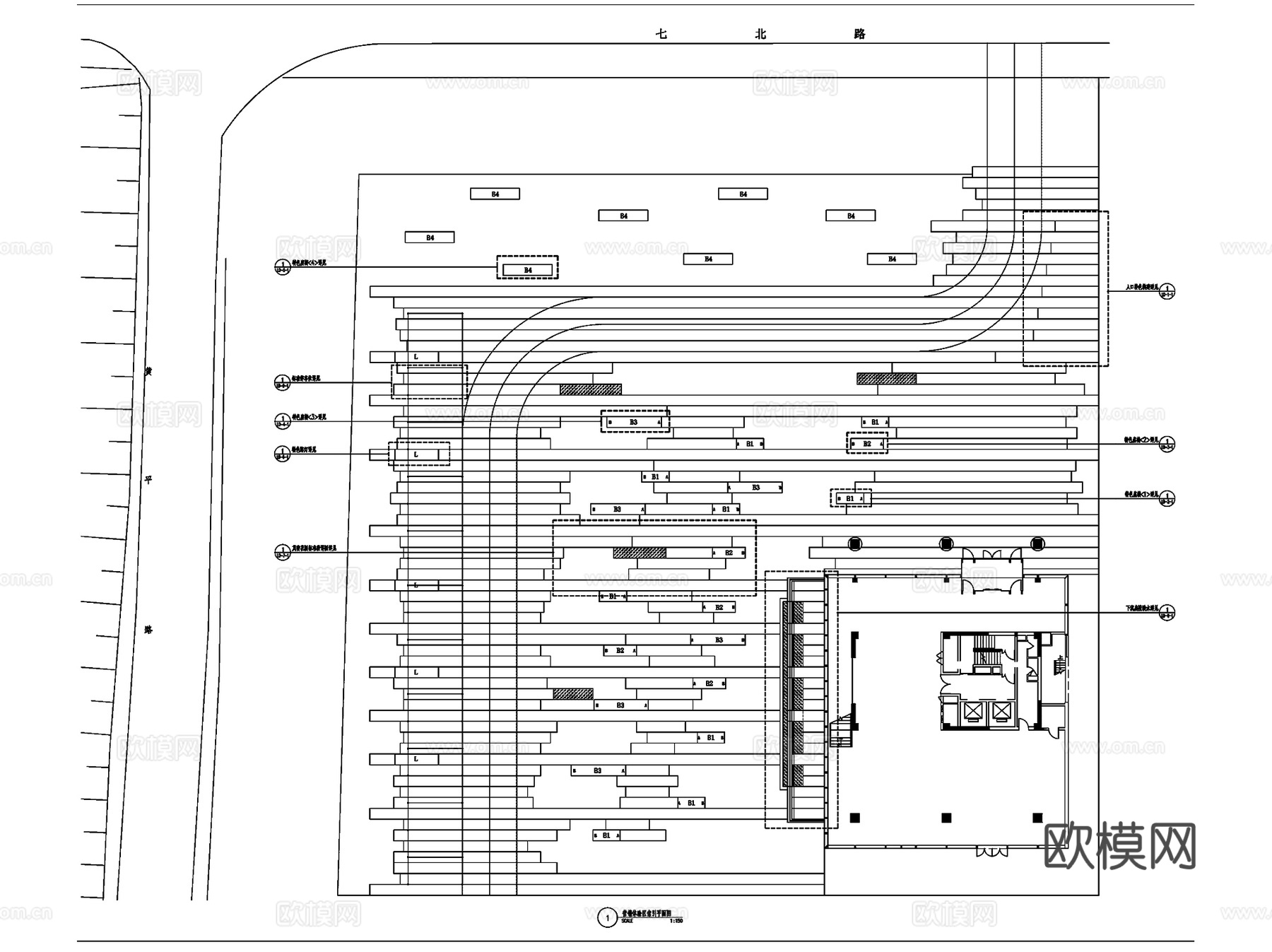 北京北七家商务园营销体验区景观CAD施工图全套cad施工图