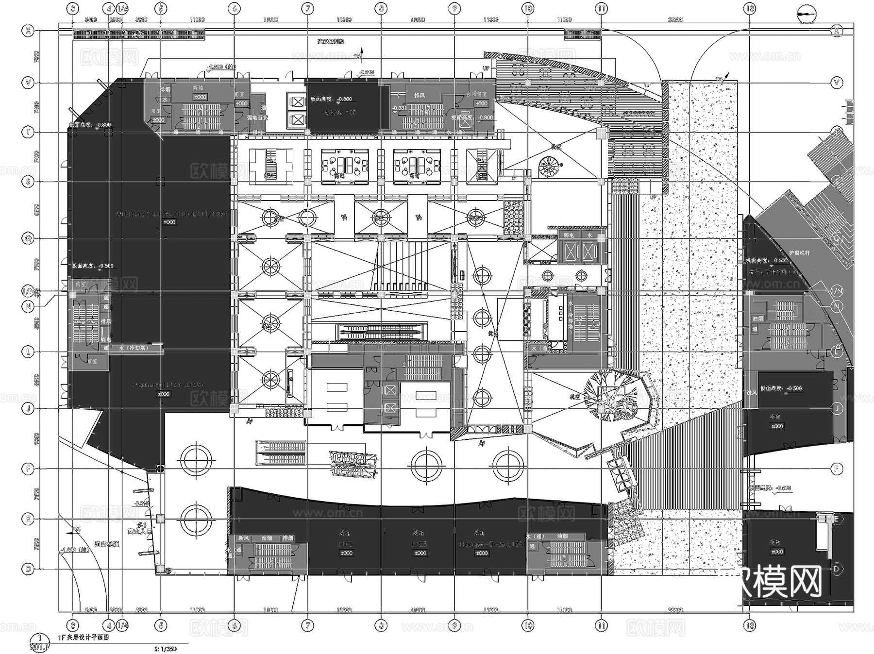 成都九方书店室内工装CAD施工图cad施工图
