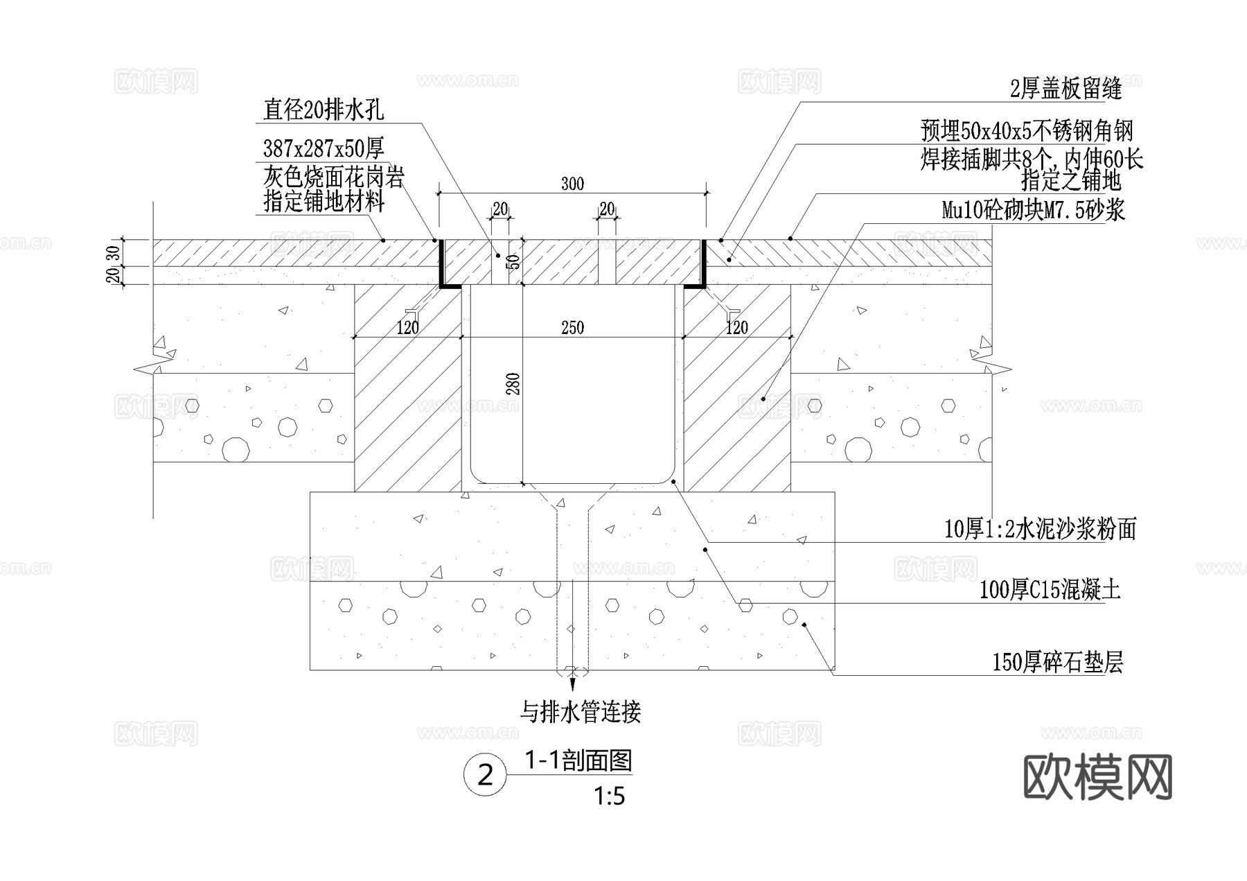 雨水口节点盲管CAD施工图cad施工图