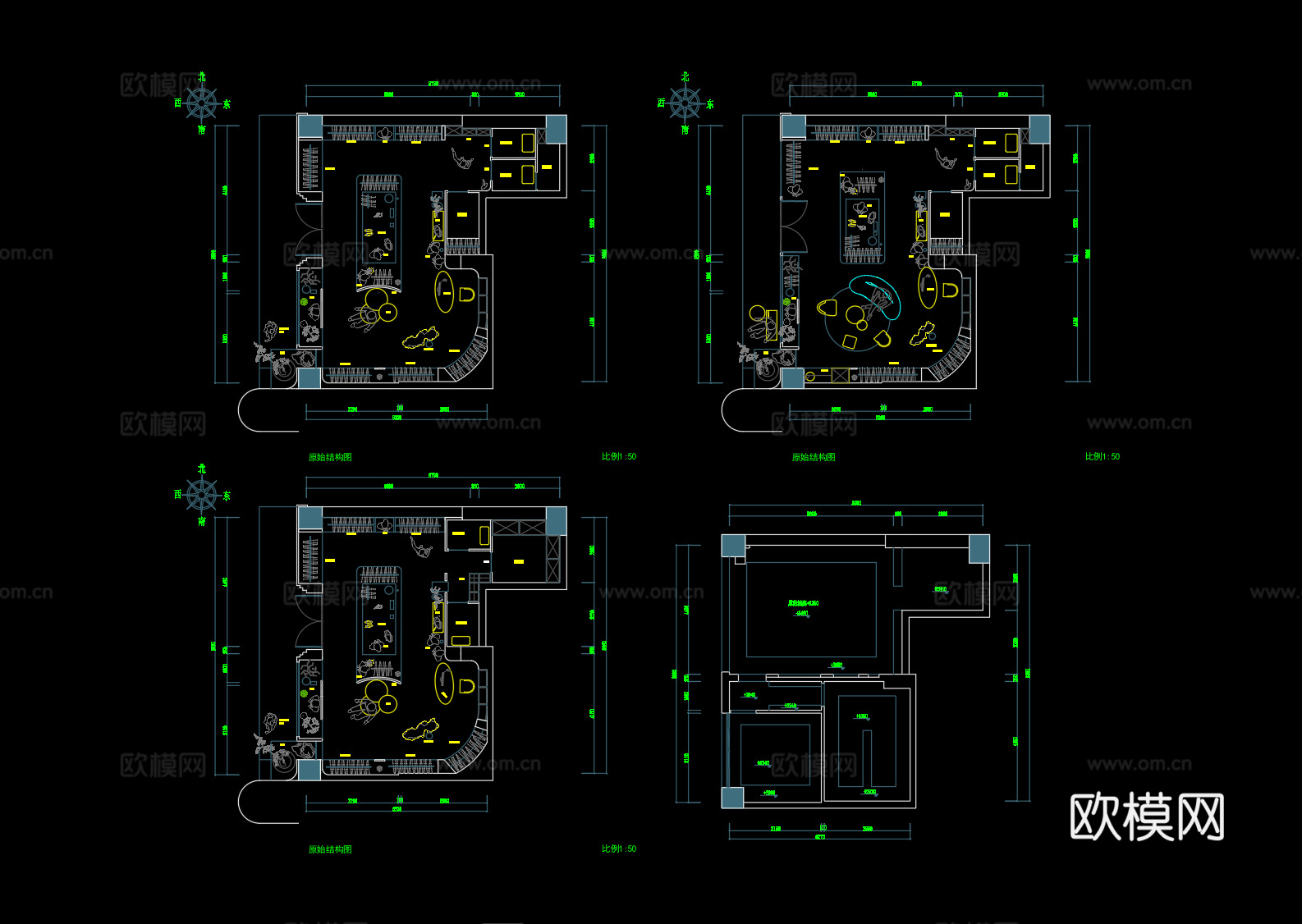 65平服装店平面设计cad施工图