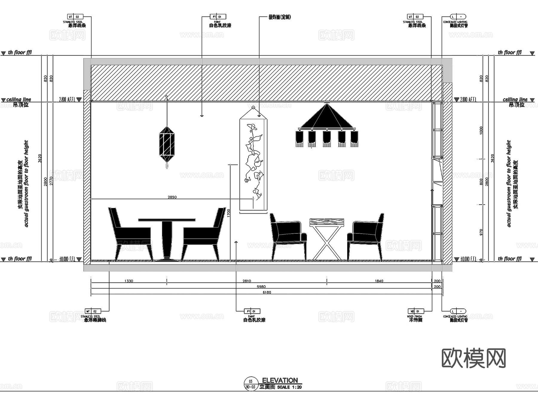 水岸新天酒庄室内工装CAD施工图cad施工图