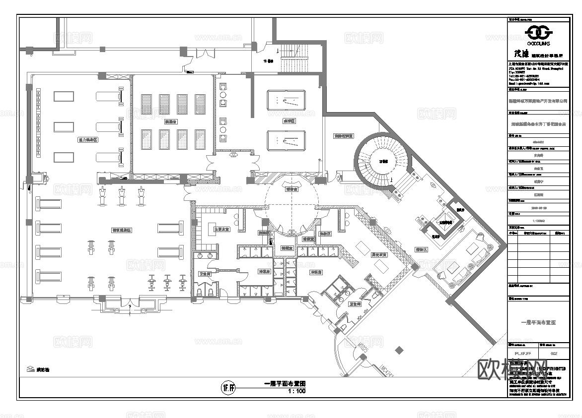 健身房 最新平面施工图合集cad施工图