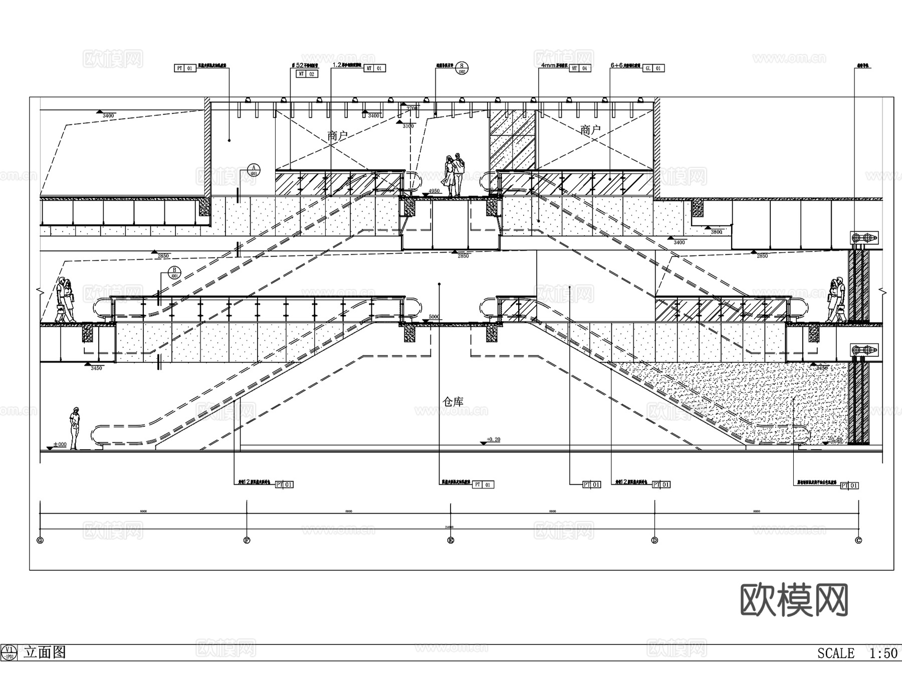 百货商场超市室内装饰设计CAD施工图全套cad施工图