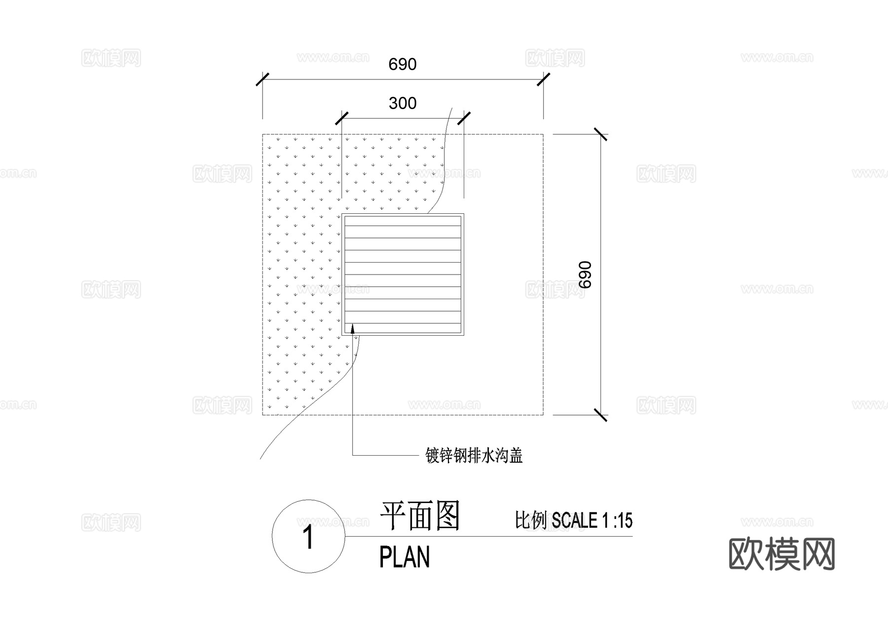 排水沟节点盖板CAD施工图cad施工图