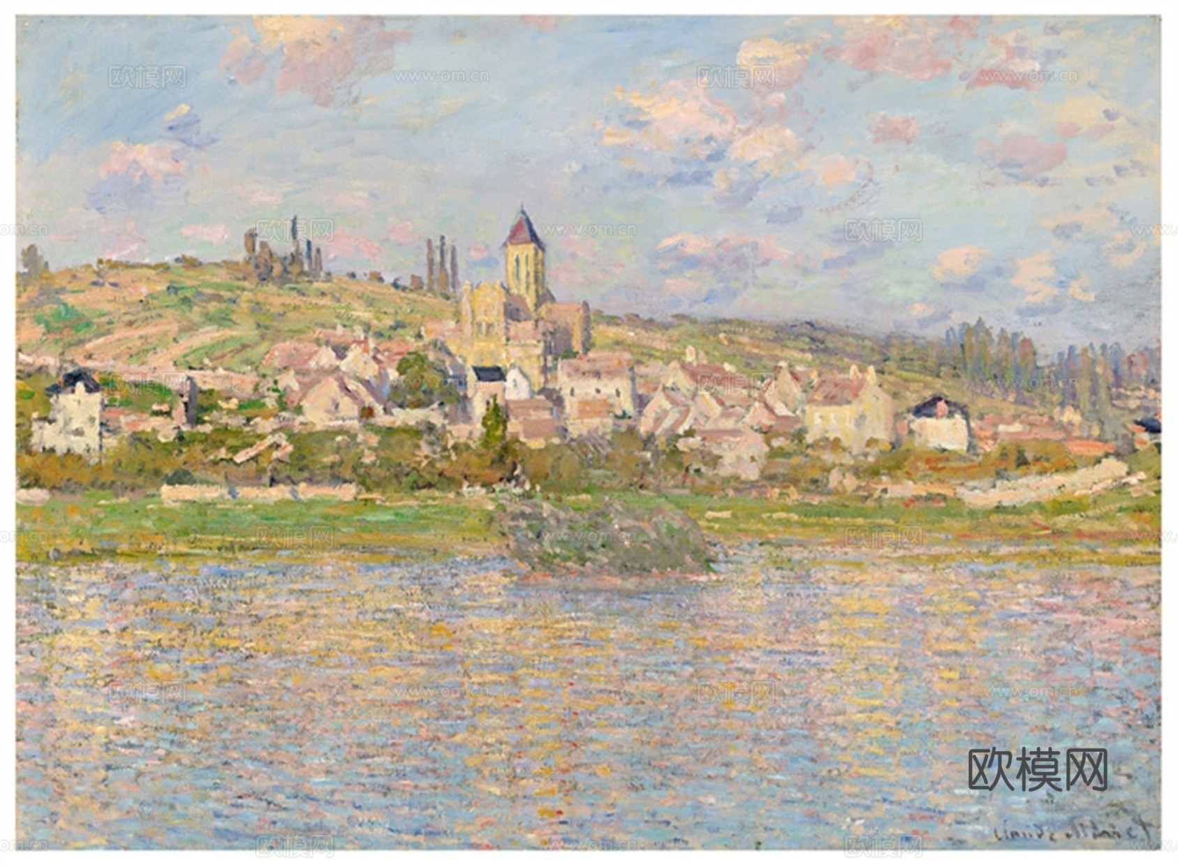莫奈印象派绘画作品，世界经典名画78Vétheuil 879