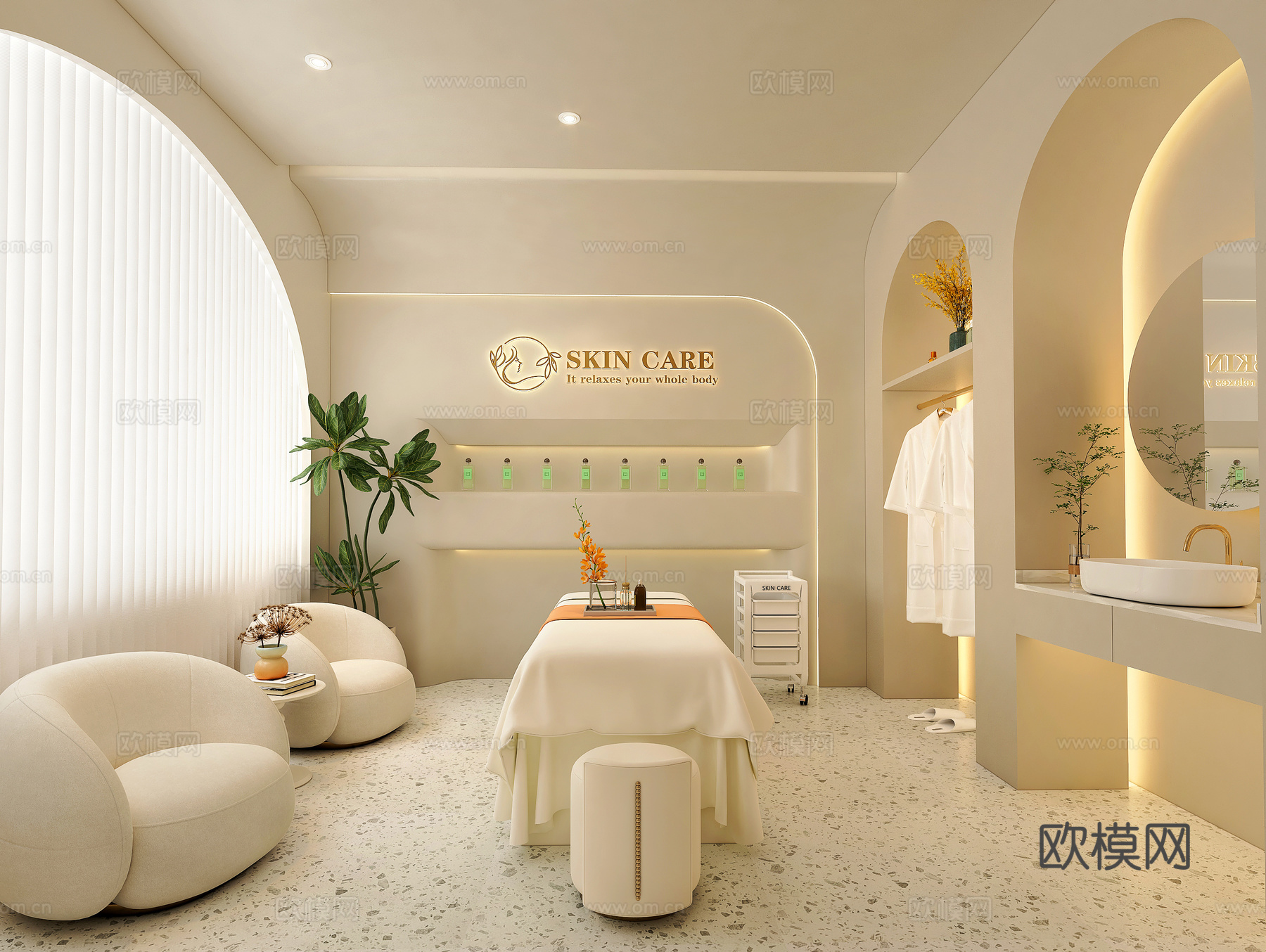美容院包间 美容院SPA 美容院设计su模型