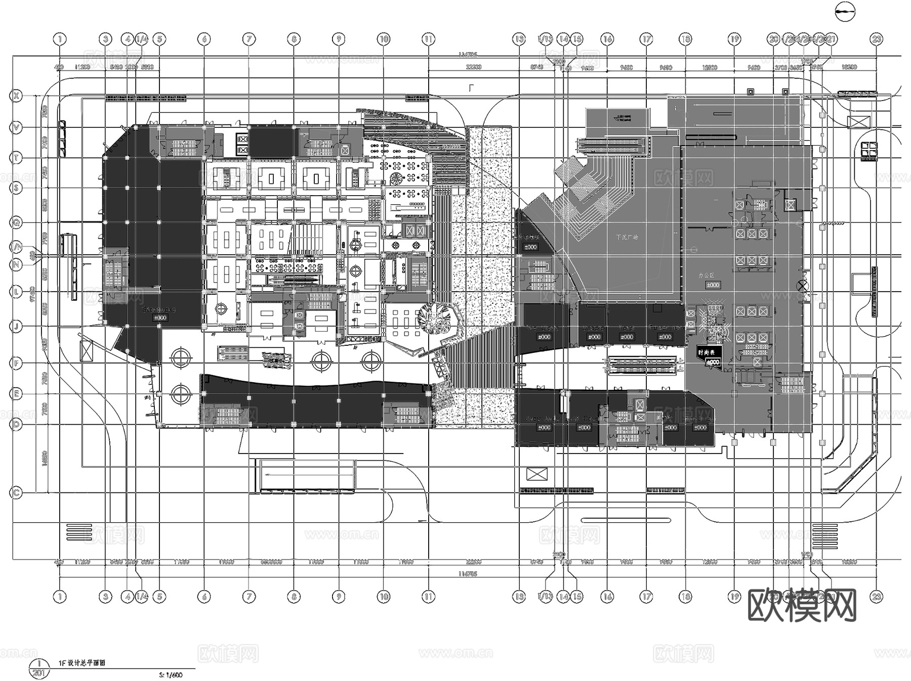 成都九方书店室内工装CAD施工图cad施工图