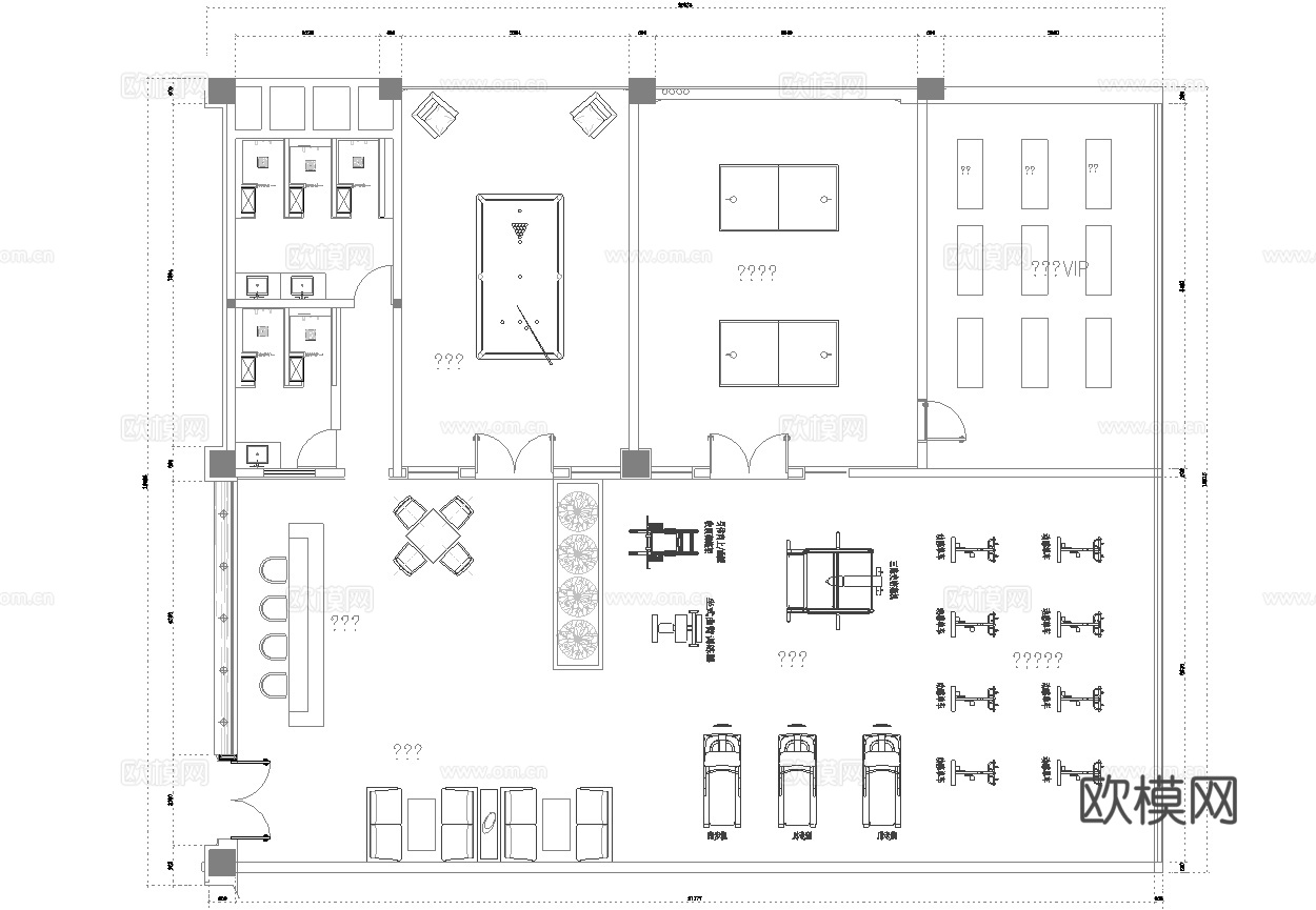 健身房 最新平面施工图合集cad施工图