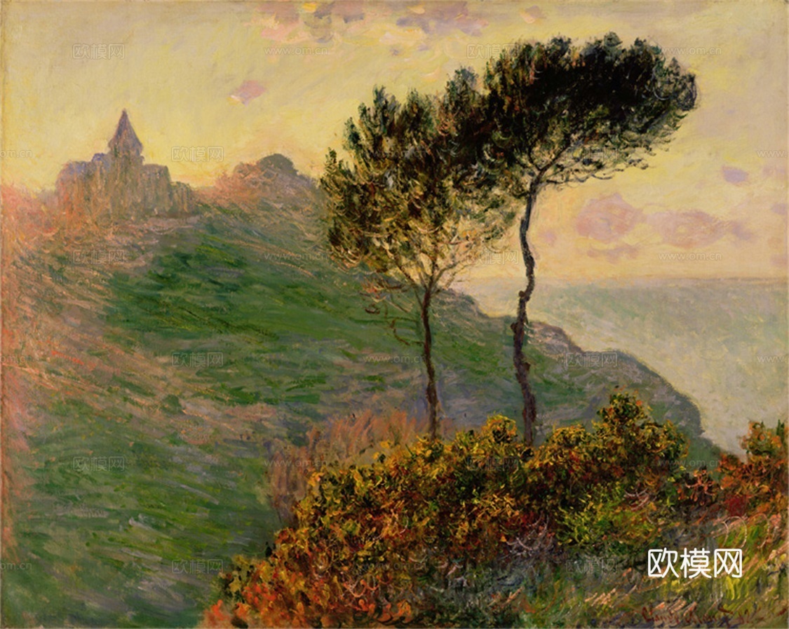 莫奈印象派绘画作品，世界经典名画276The Church