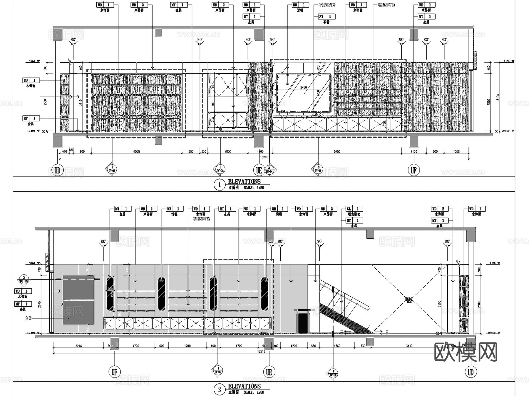 高视眼科眼镜店室内工装CAD施工图cad施工图