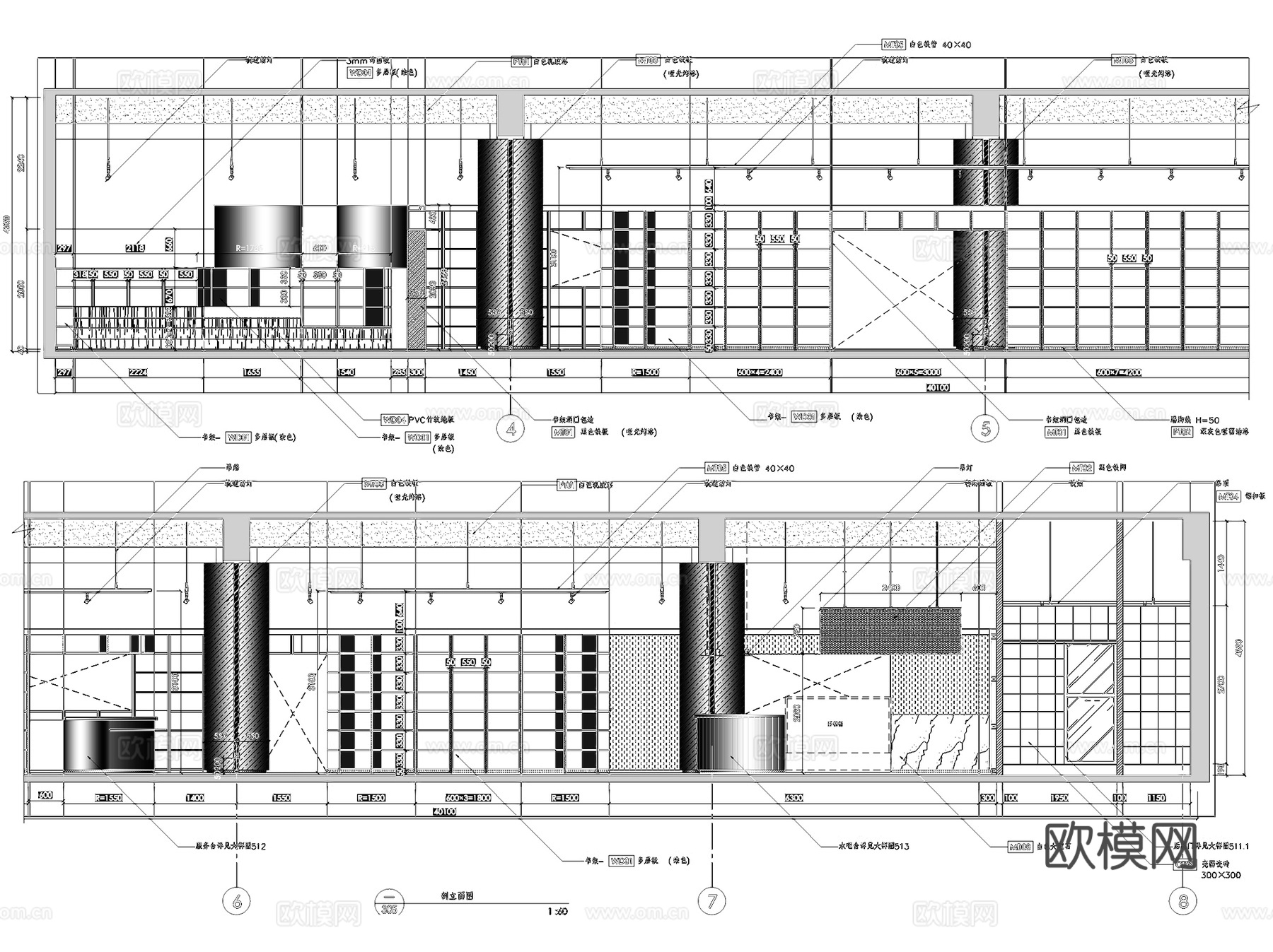 上海万科云方亭图书馆室内工装CAD施工图cad施工图