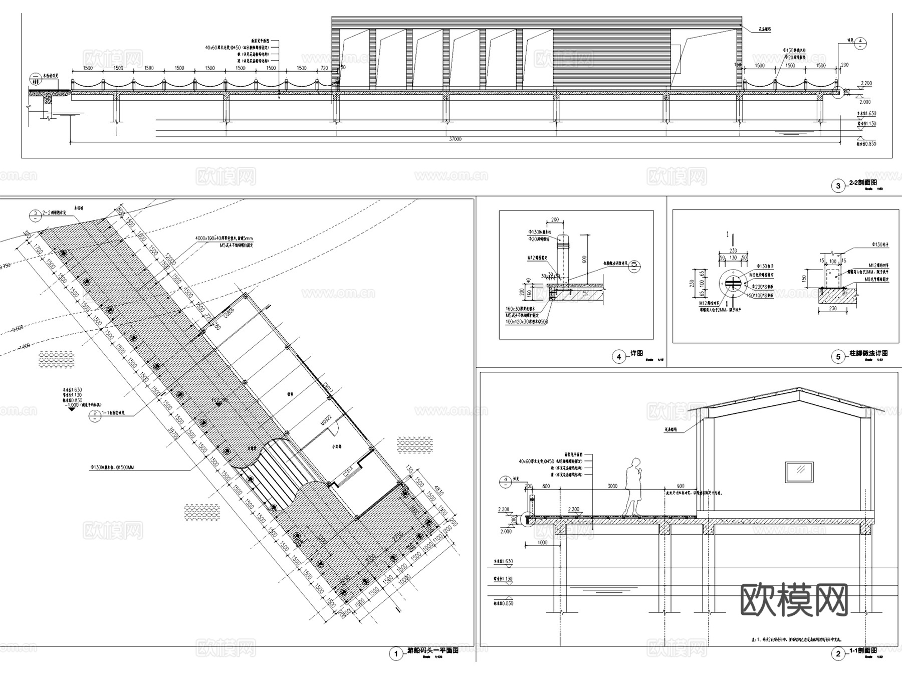苏州吴中区天鹅湖公园景观CAD施工图cad施工图
