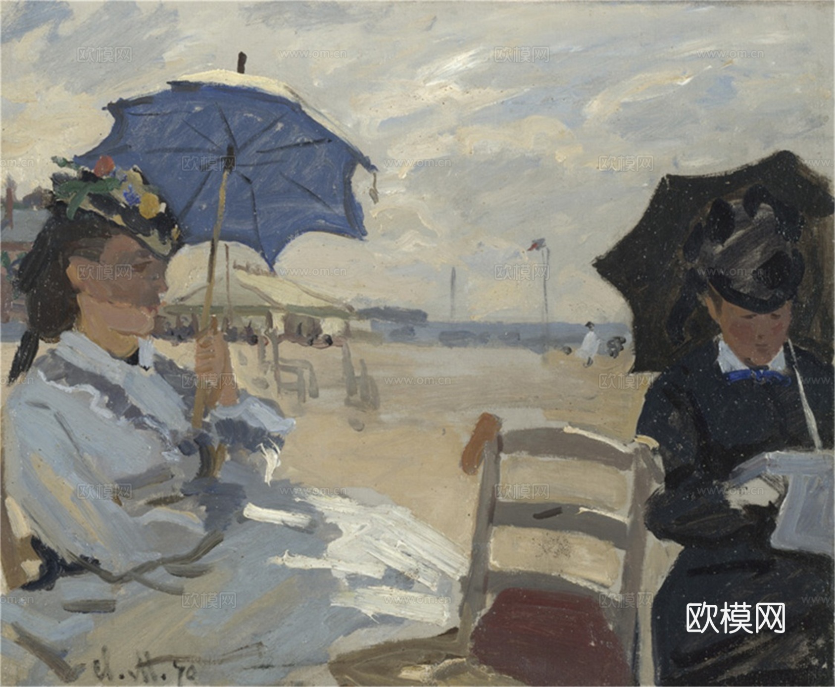 莫奈印象派绘画作品，世界经典名画07The Beach at