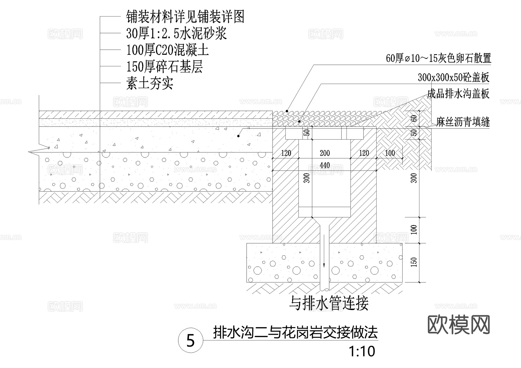 排水沟节点座凳花池边做法CAD施工图cad施工图