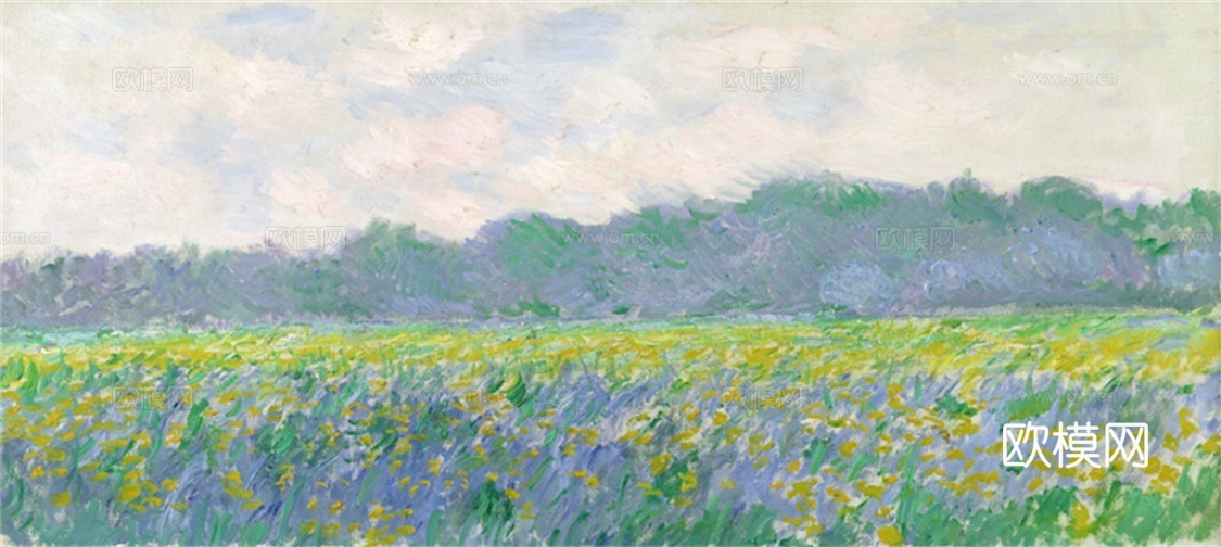 莫奈印象派绘画作品，世界经典名画48Field of Yel