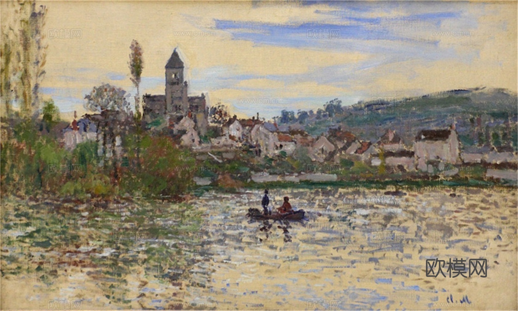 莫奈印象派绘画作品，世界经典名画44The Seine at