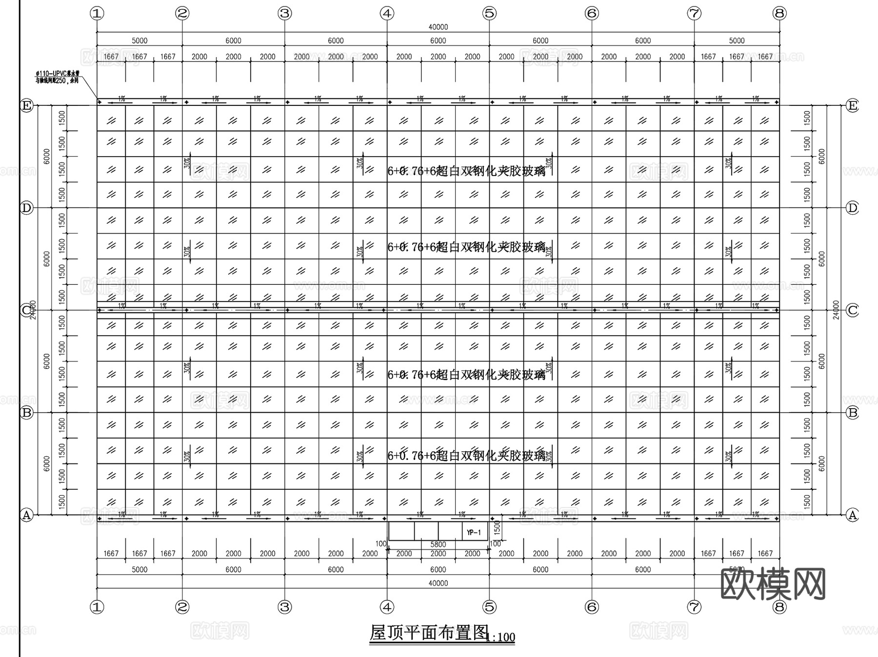 彩钢钢架结构阳光厂房CAD施工图集 6套cad施工图