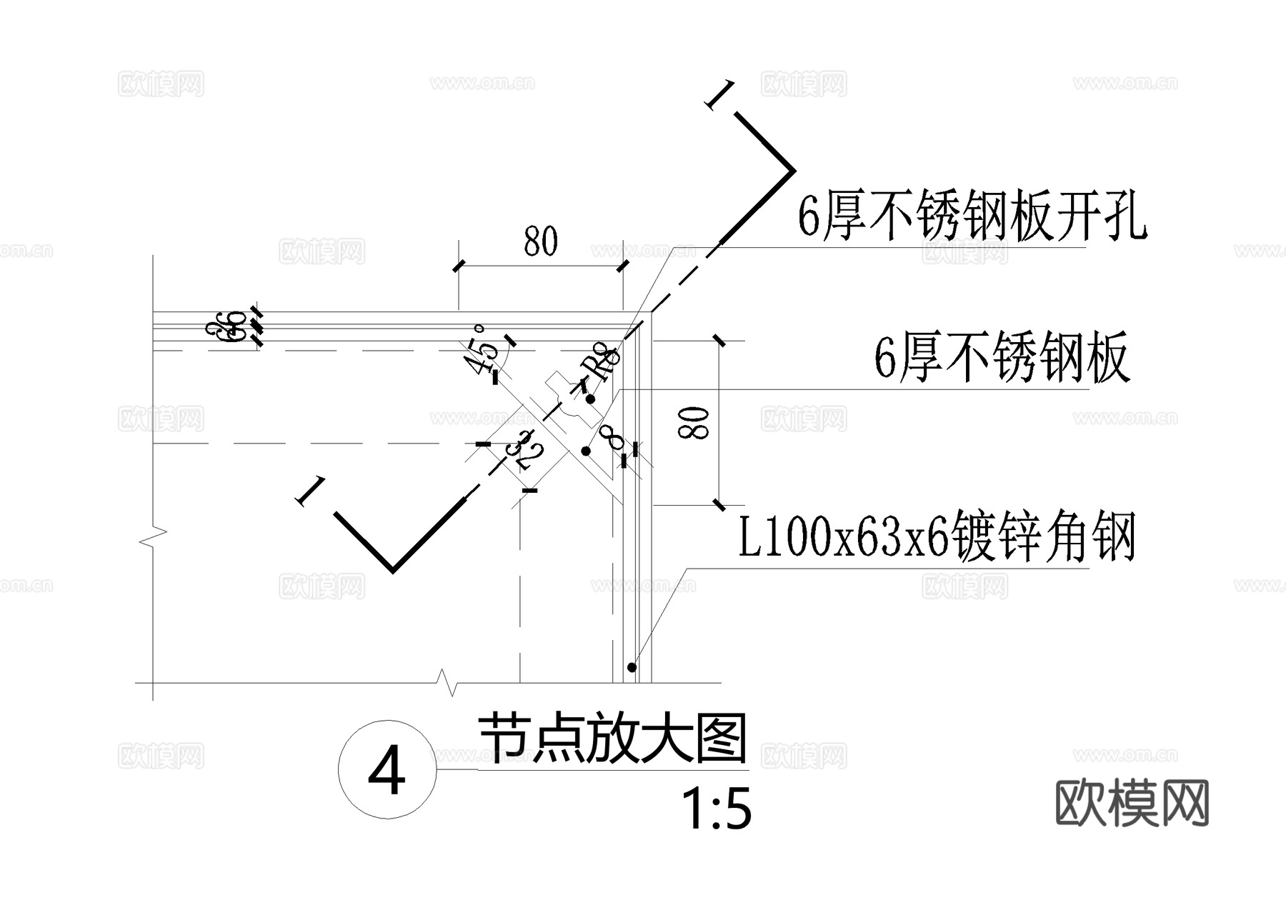 井盖节点检修井排水盖板篦子CAD施工图cad施工图