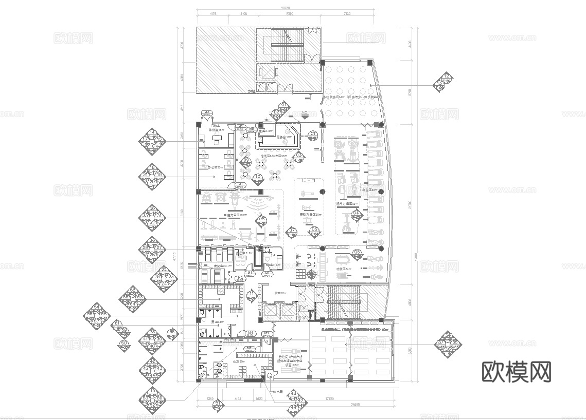 健身房 最新全套施工图合集cad施工图