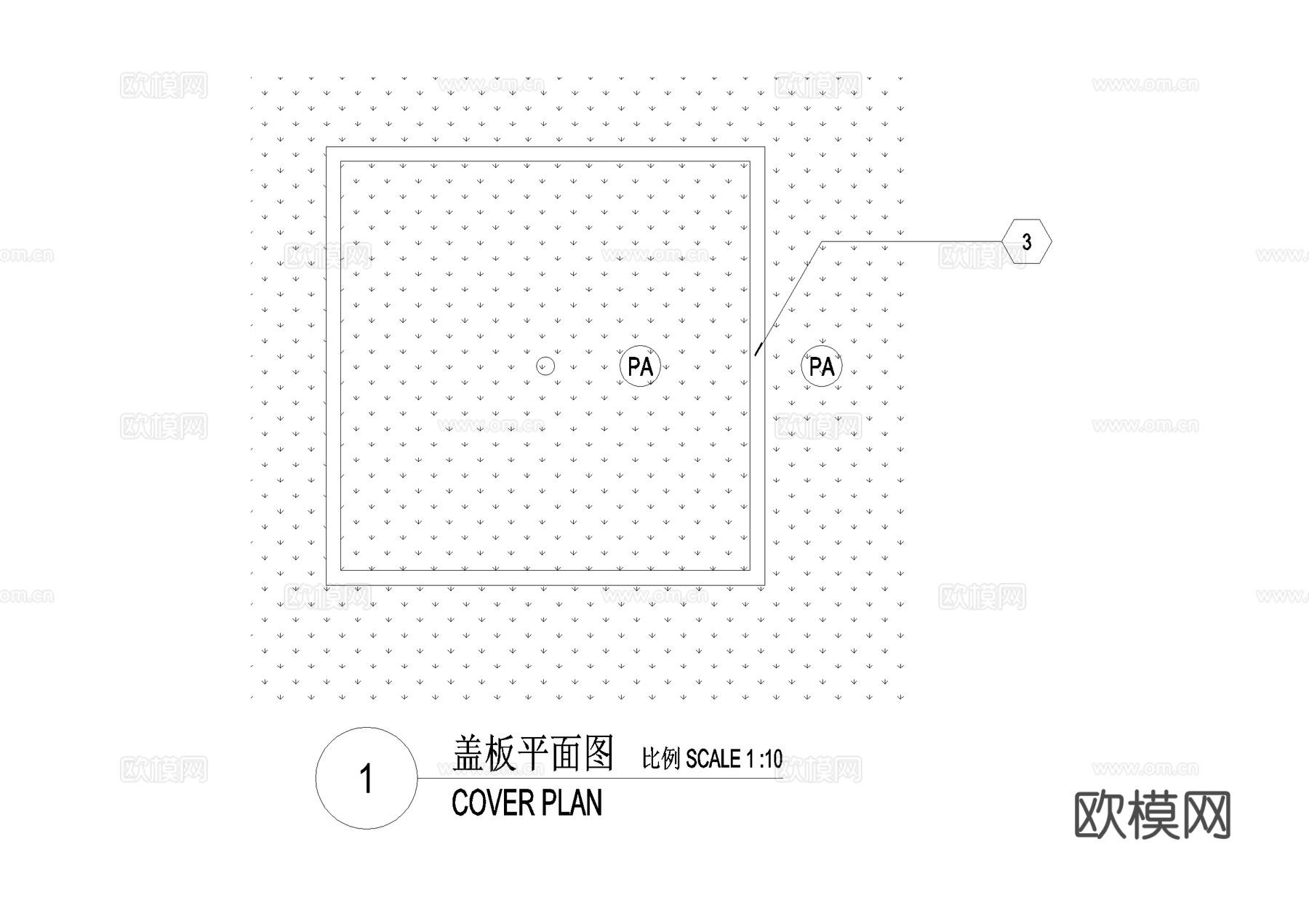 井盖节点 种植区草坪盖板 CAD施工图cad施工图
