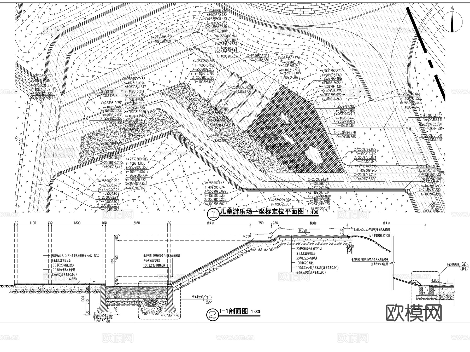 保利大墩村南区儿童游乐场景观CAD施工图全套cad施工图cad施工图