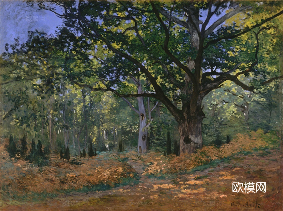 莫奈印象派绘画作品，世界经典名画227Дуб Бодмера