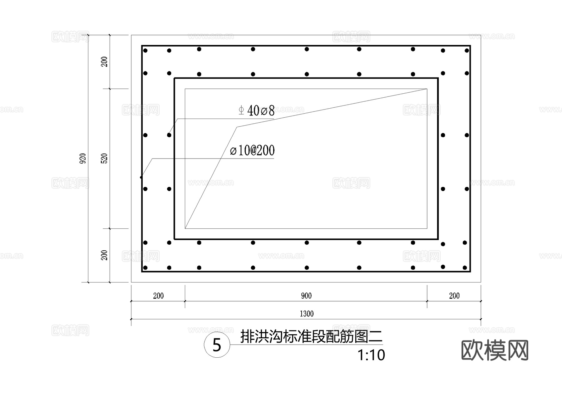 排水沟节点排洪沟盖板篦子CAD施工图cad施工图