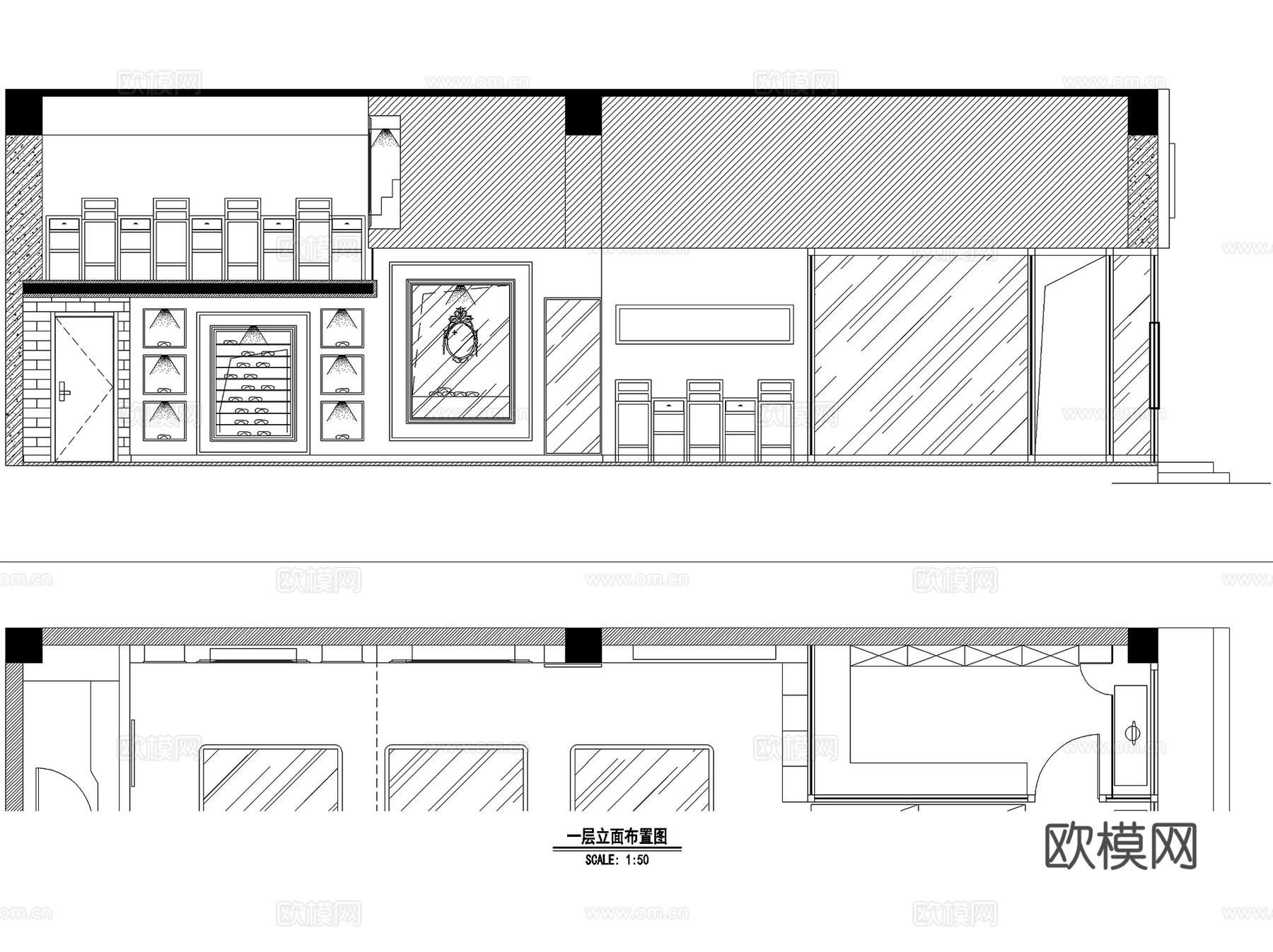 爱目堂眼镜店室内工装CAD施工图cad施工图