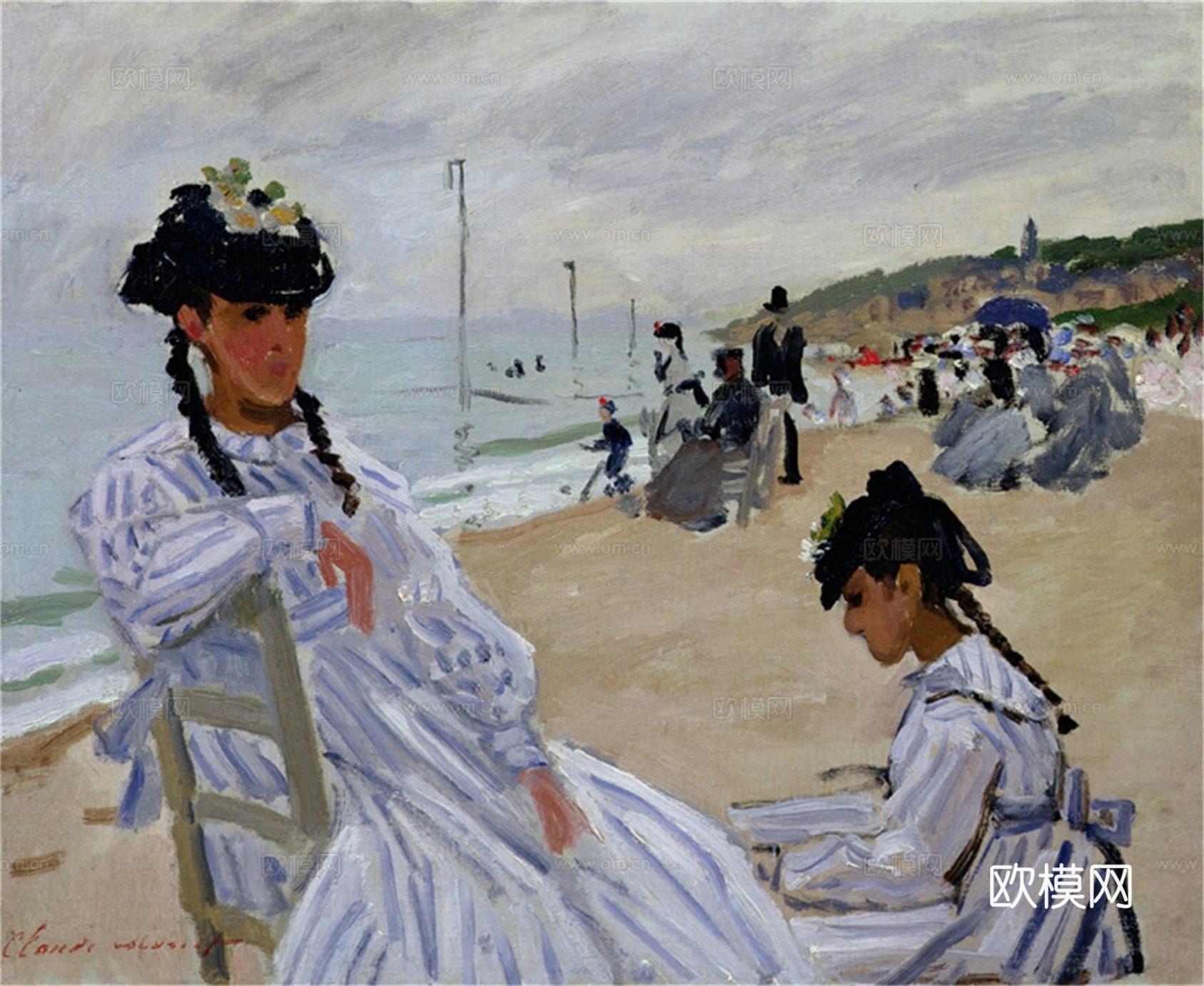 莫奈印象派绘画作品，世界经典名画44The Beach at