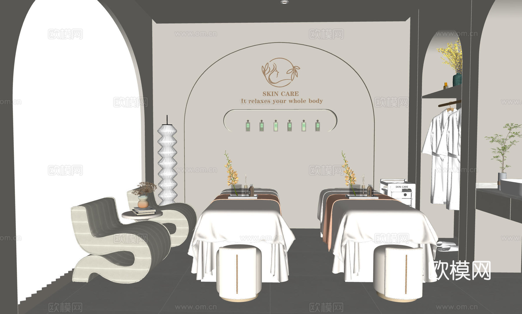 美容院包间  美容院SPA   美容院设计su模型