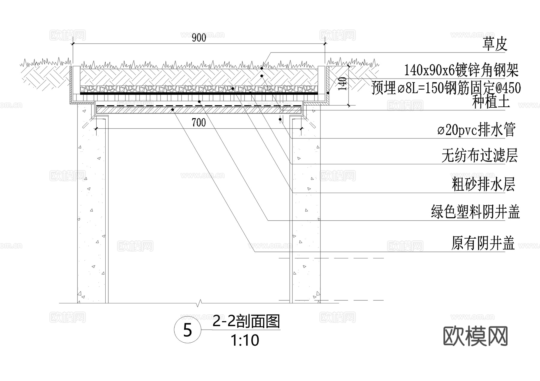 铺装井盖草地井盖盖板CAD施工图cad施工图