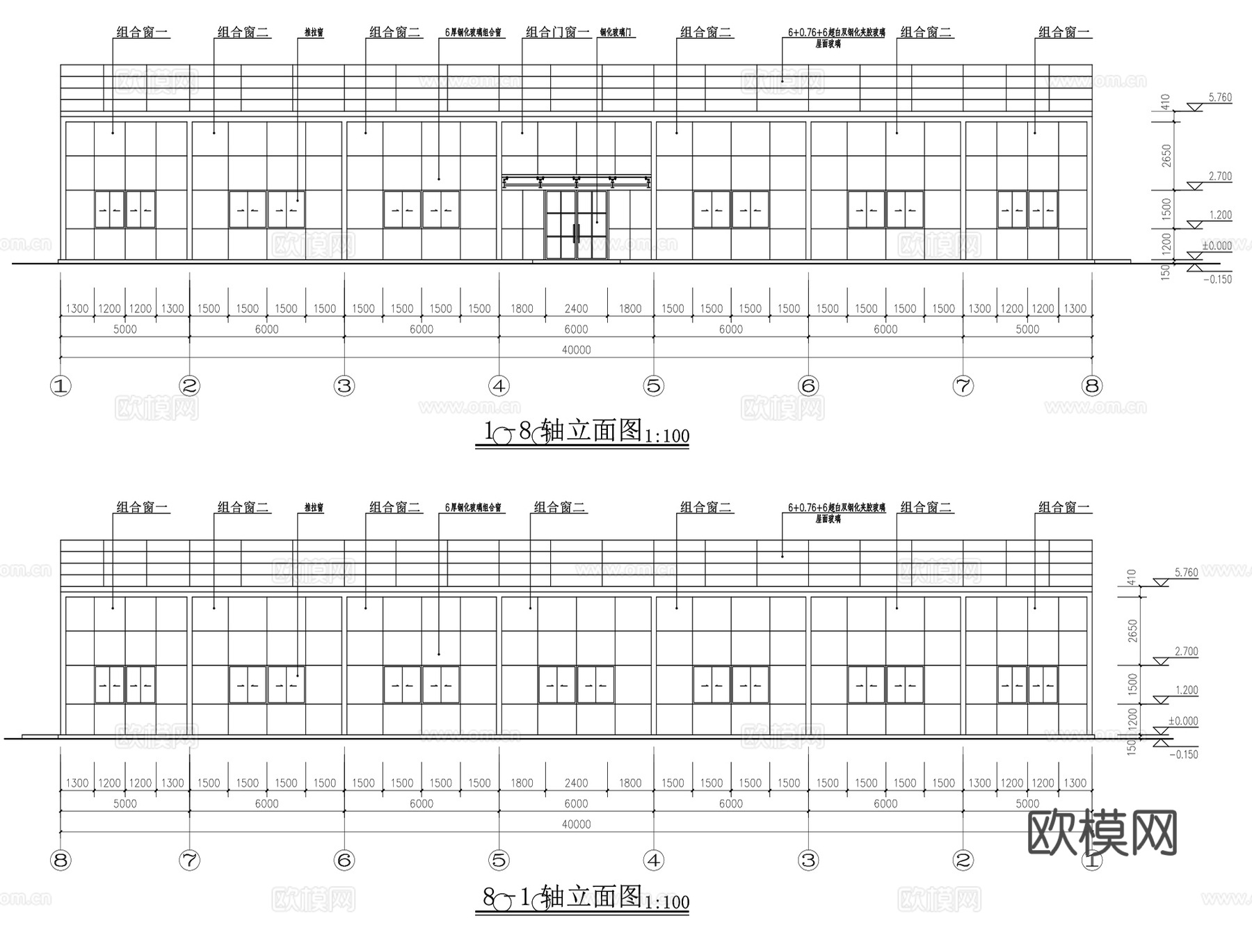 彩钢钢架结构阳光厂房CAD施工图集 6套cad施工图