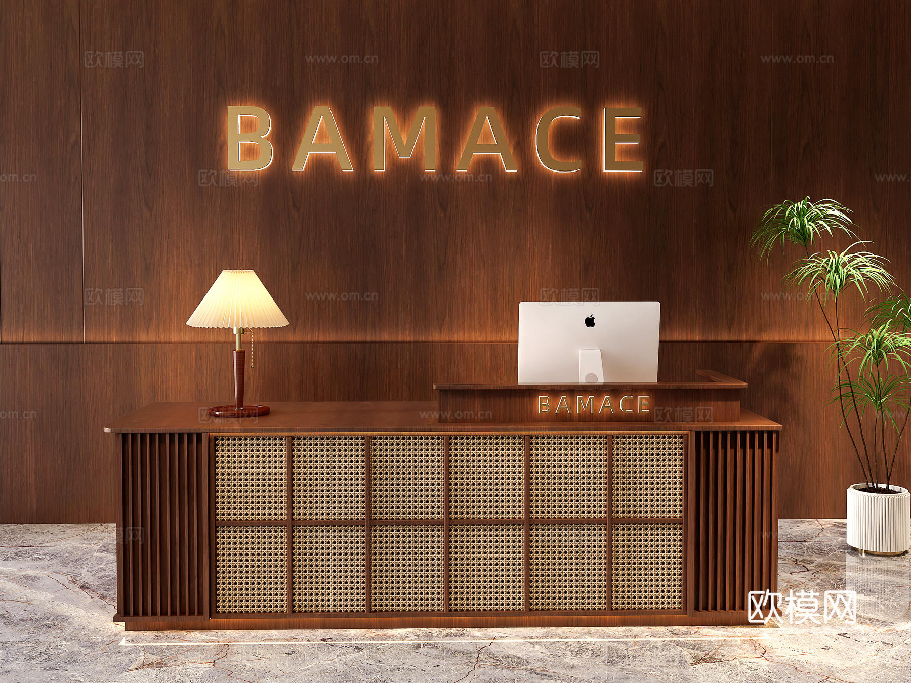 民宿前台 酒店前台 美容院前台 餐厅前台 办公室前台su模型