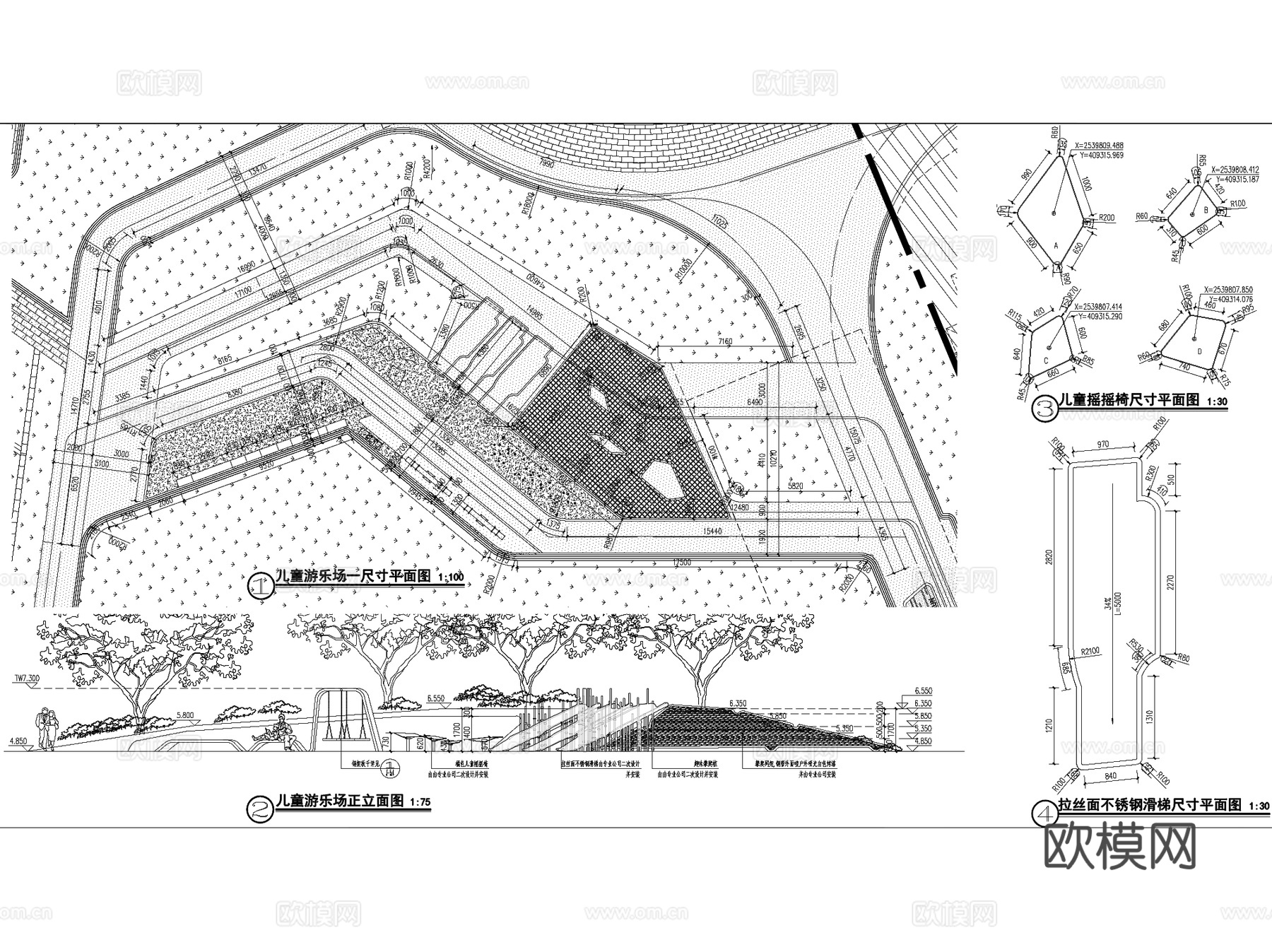 保利大墩村南区儿童游乐场景观CAD施工图全套cad施工图cad施工图