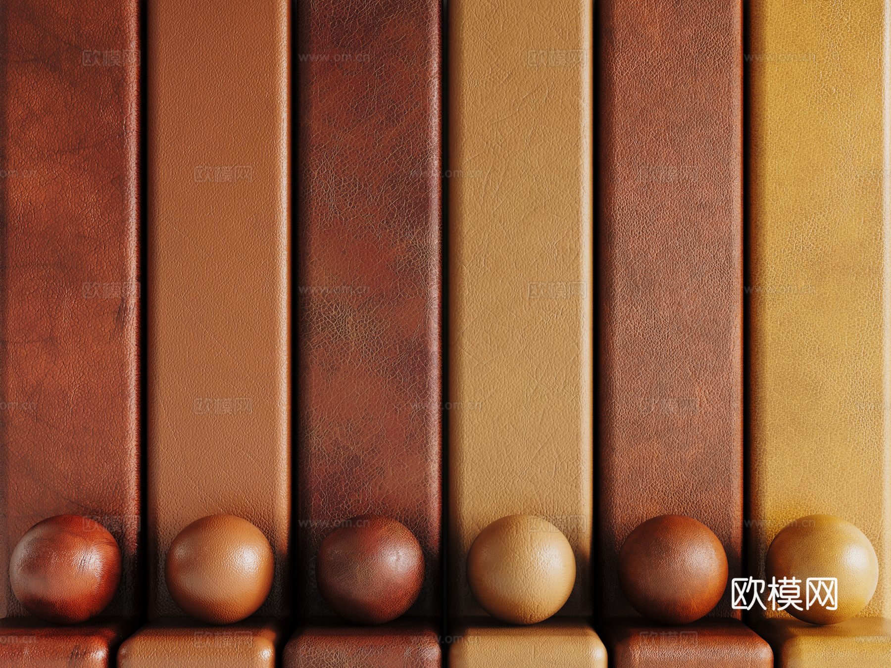 现代皮革 PBR皮革 人造皮su模型