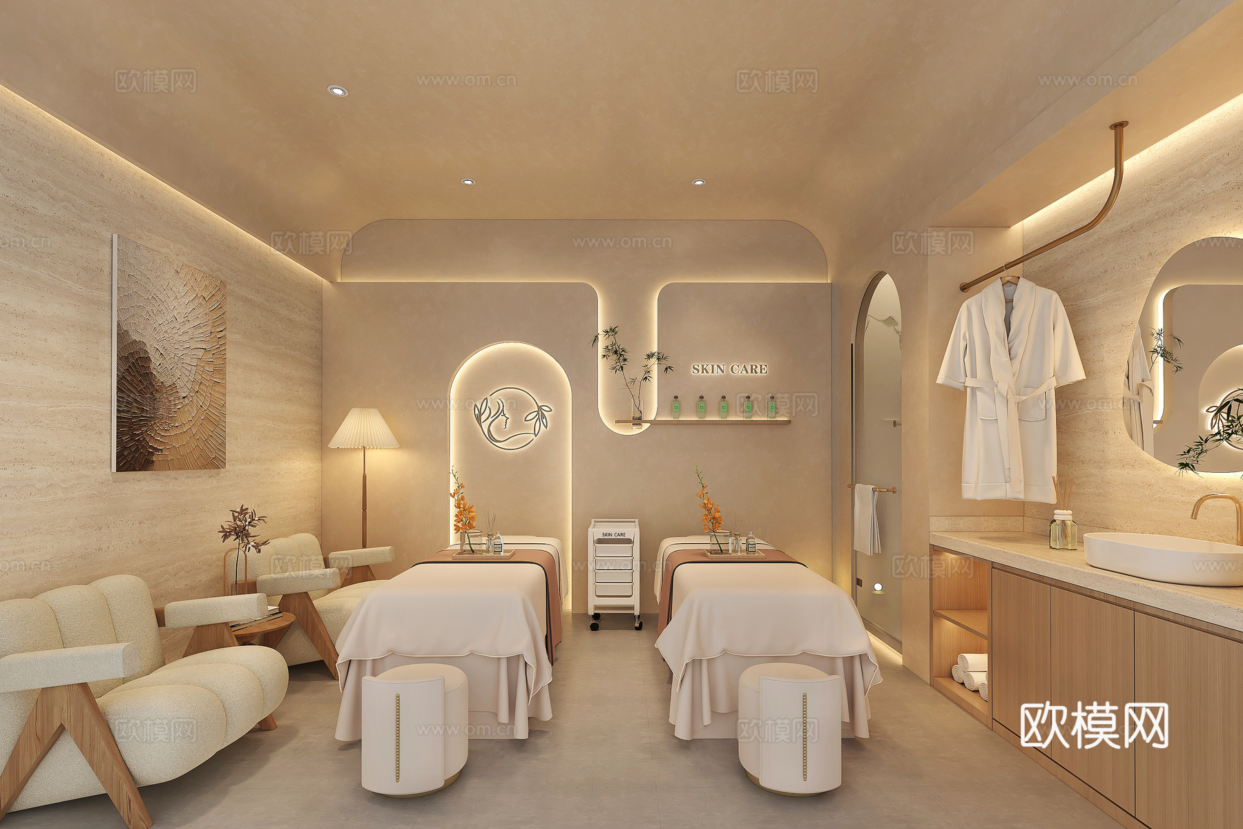 美容院包间  美容院SPA  美容院双人间   美容院设计su模型