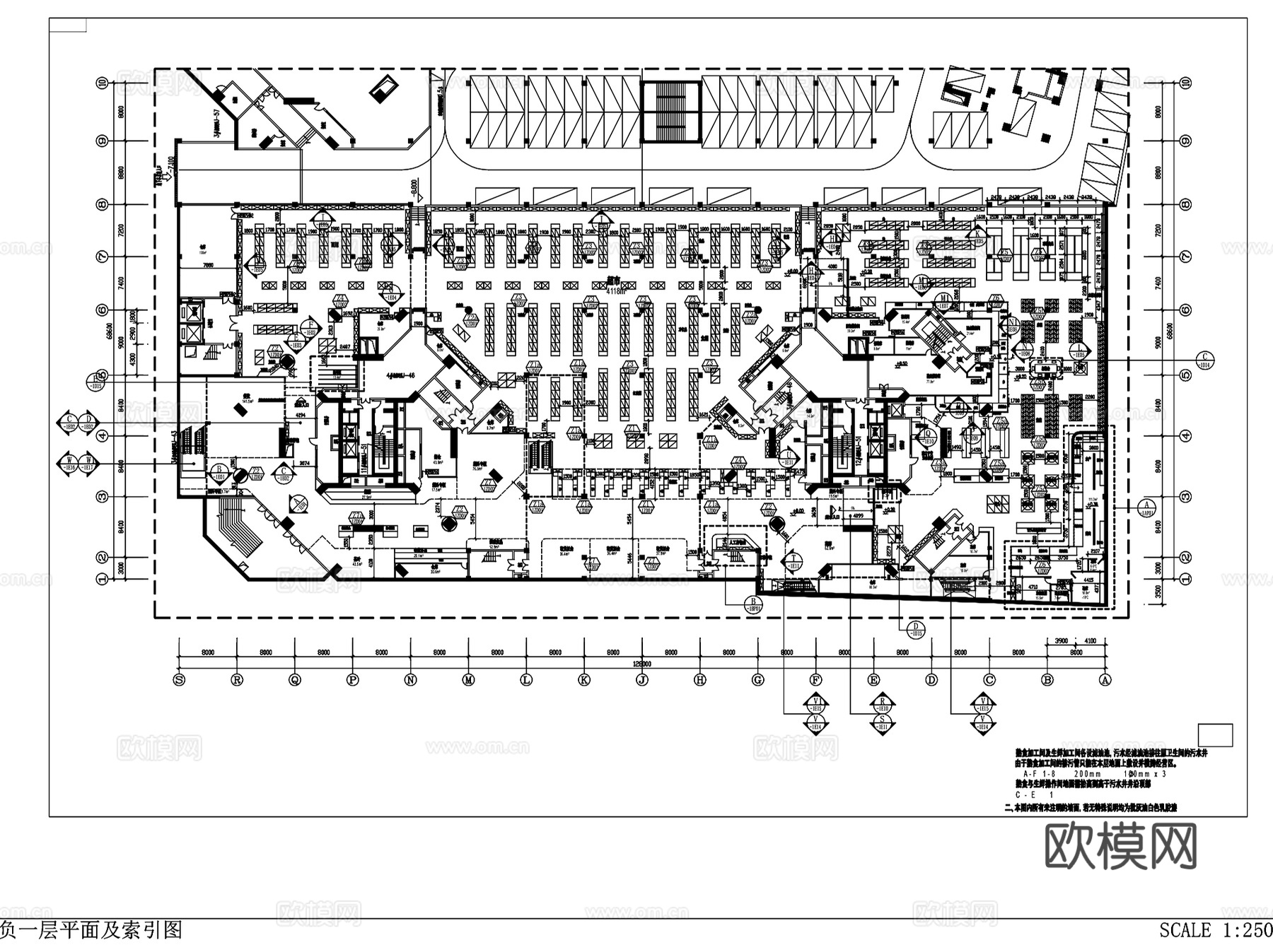 百货商场超市室内装饰设计CAD施工图全套cad施工图