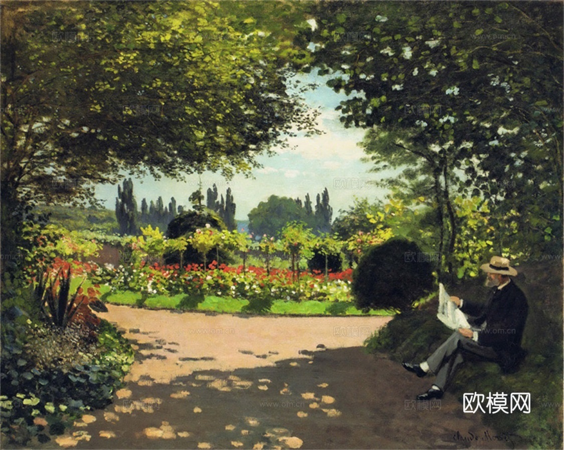 莫奈印象派绘画作品，世界经典名画458Monet Readi