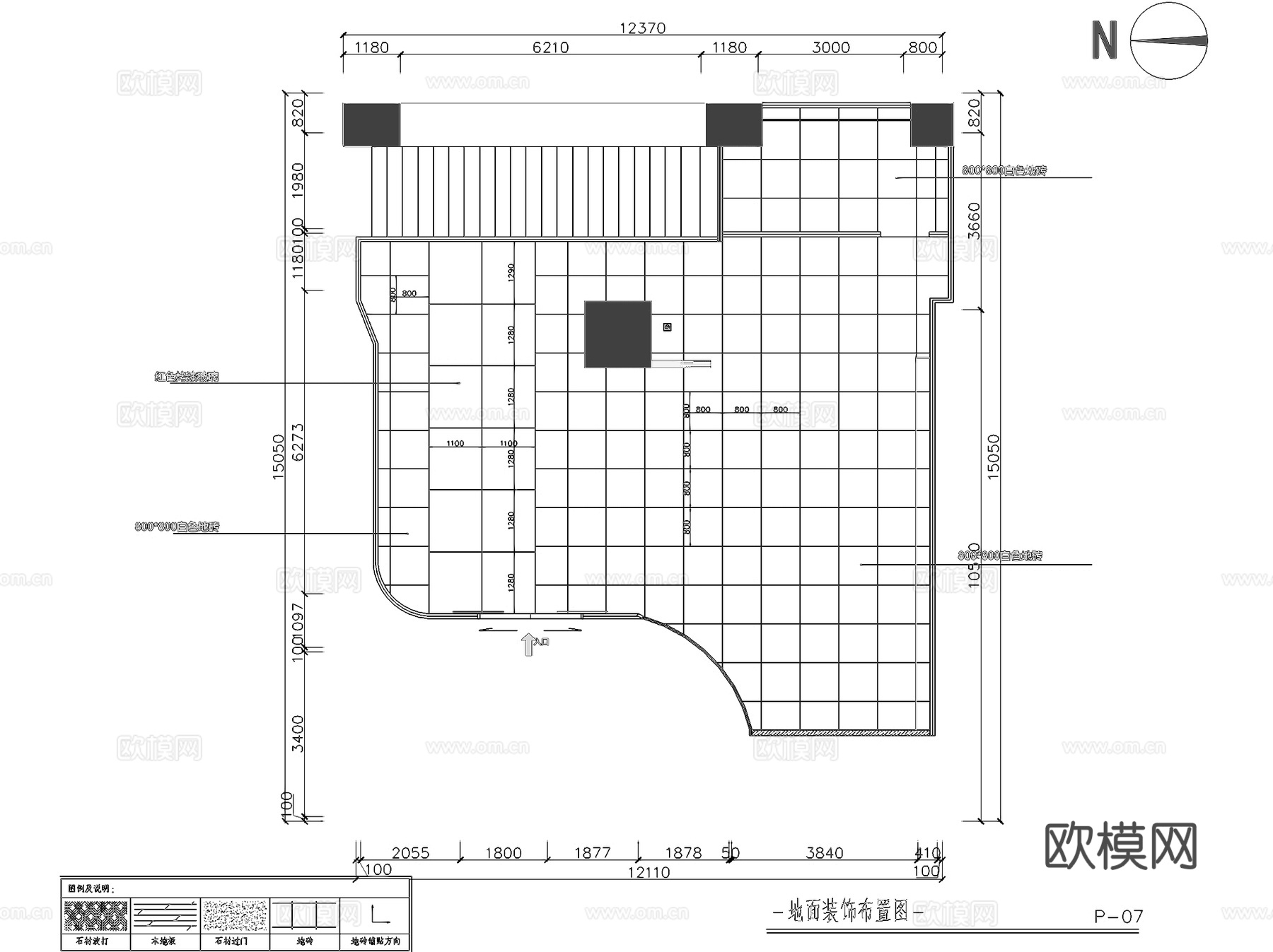 明月镜片眼镜店室内工装平面系统图CAD施工图cad施工图