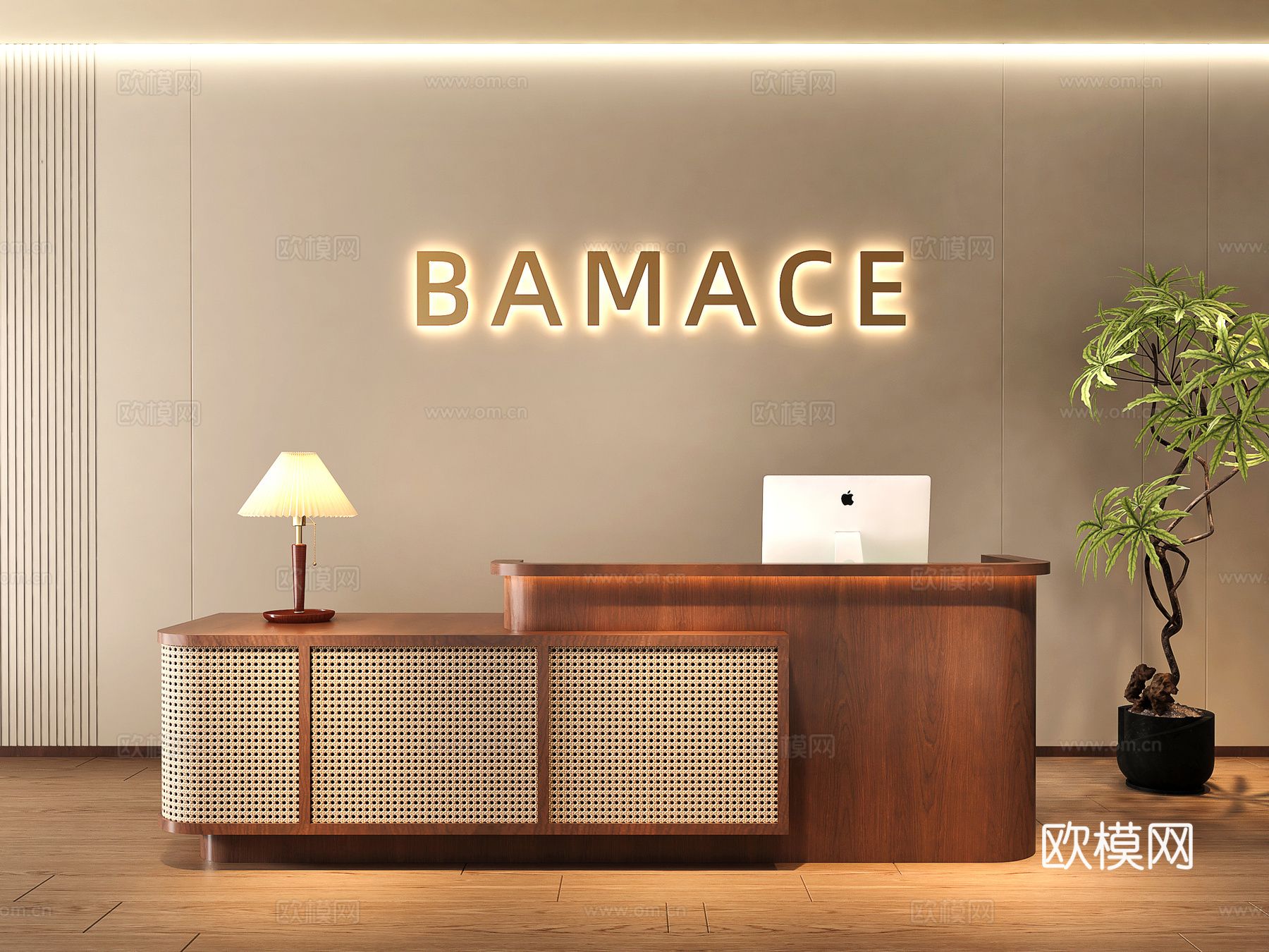 民宿前台 酒店前台 美容院前台 餐厅前台 办公室前台su模型