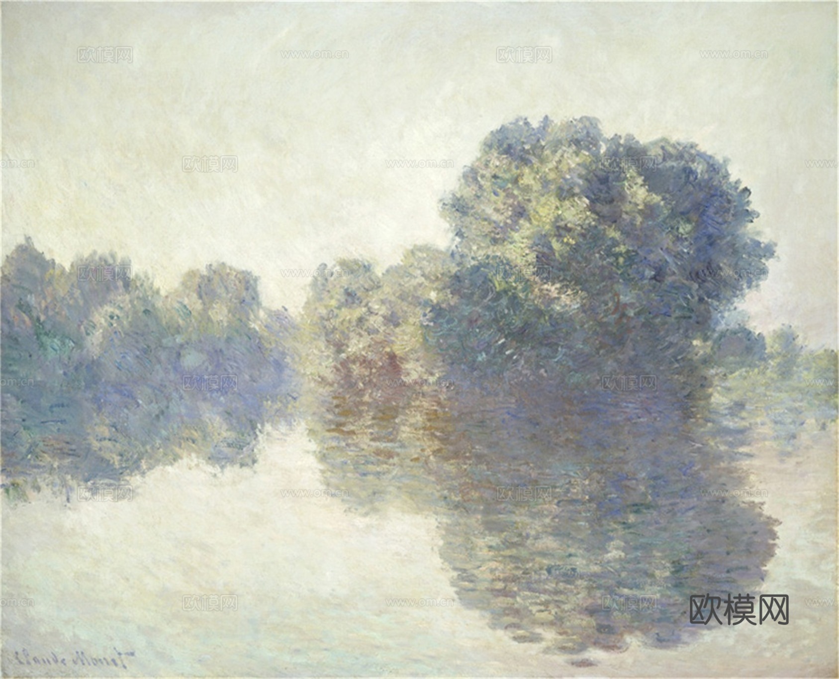 莫奈印象派绘画作品，世界经典名画384The Seine a