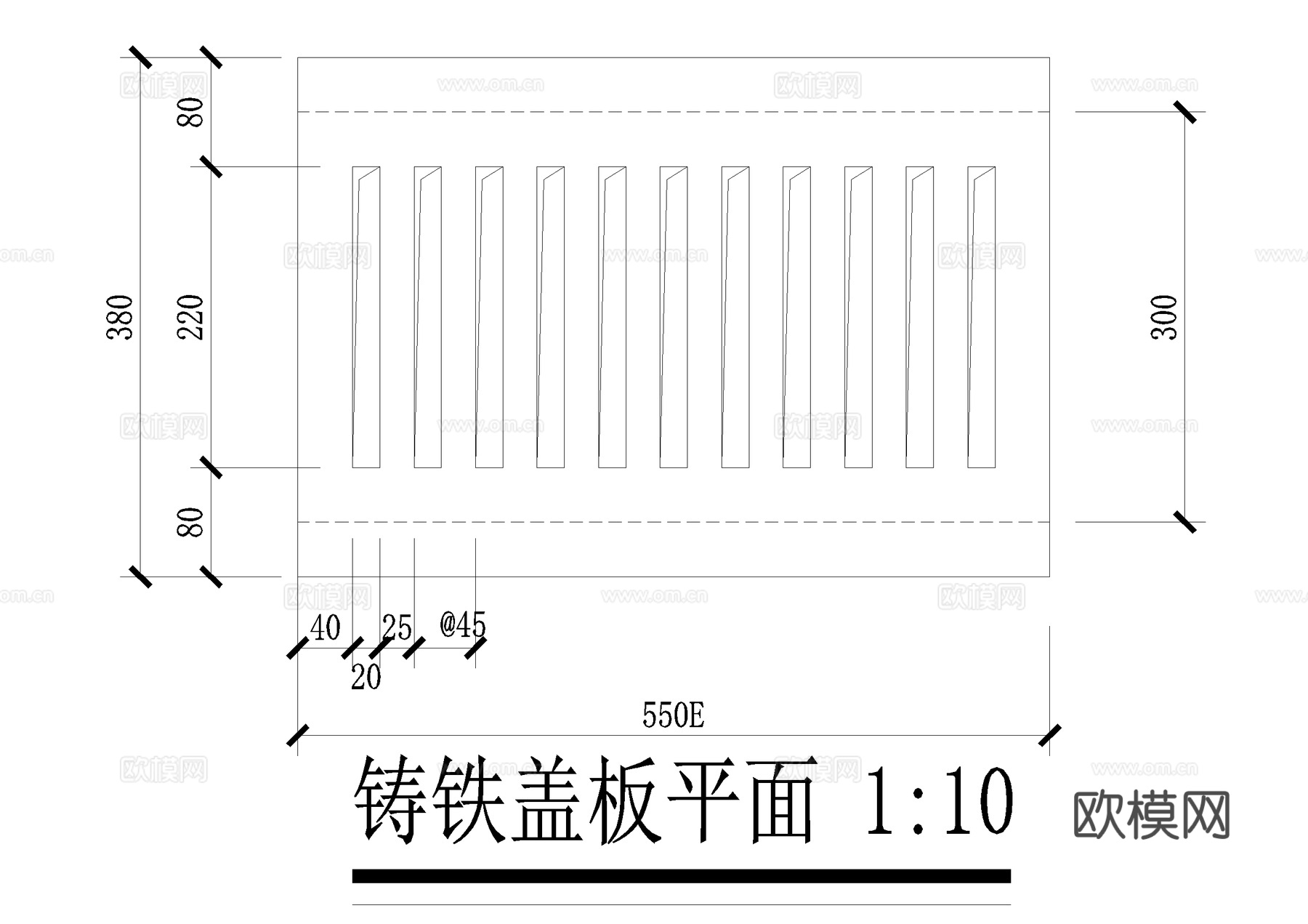 排水沟节点 明沟 铸铁盖板篦子 CAD施工图cad施工图