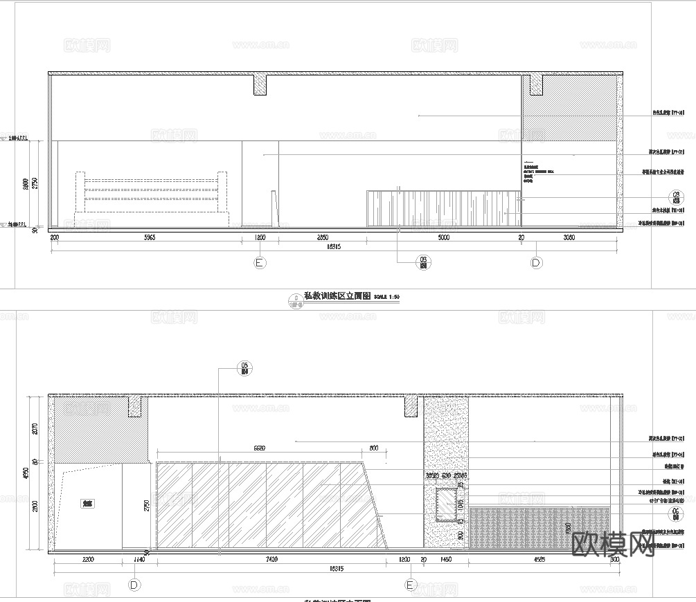 健身房 最新全套施工图合集cad施工图