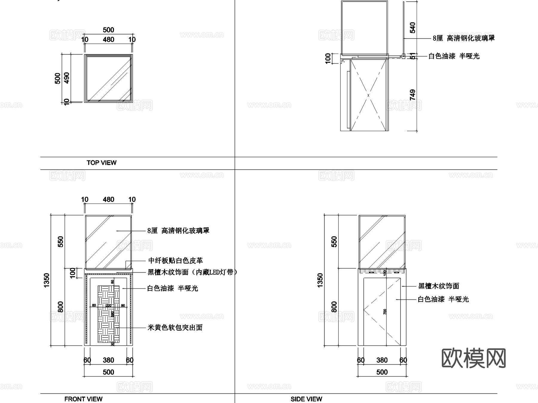 眼镜店平立面及柜子节点CAD施工图cad施工图