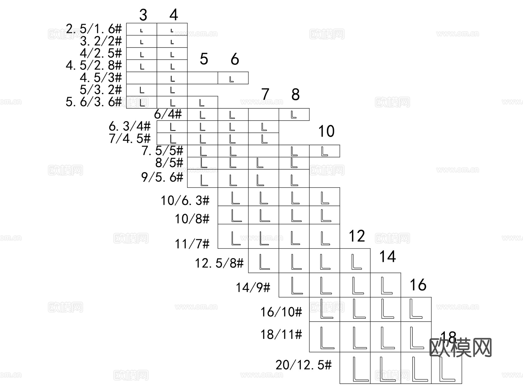 常用钢材槽钢工字钢H型钢零件CAD施工图集 60套cad施工图