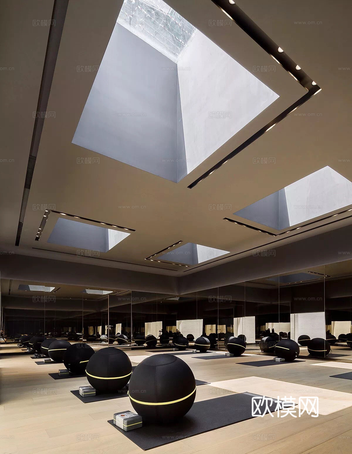 健身房 最新全套施工图 效果图合集cad施工图