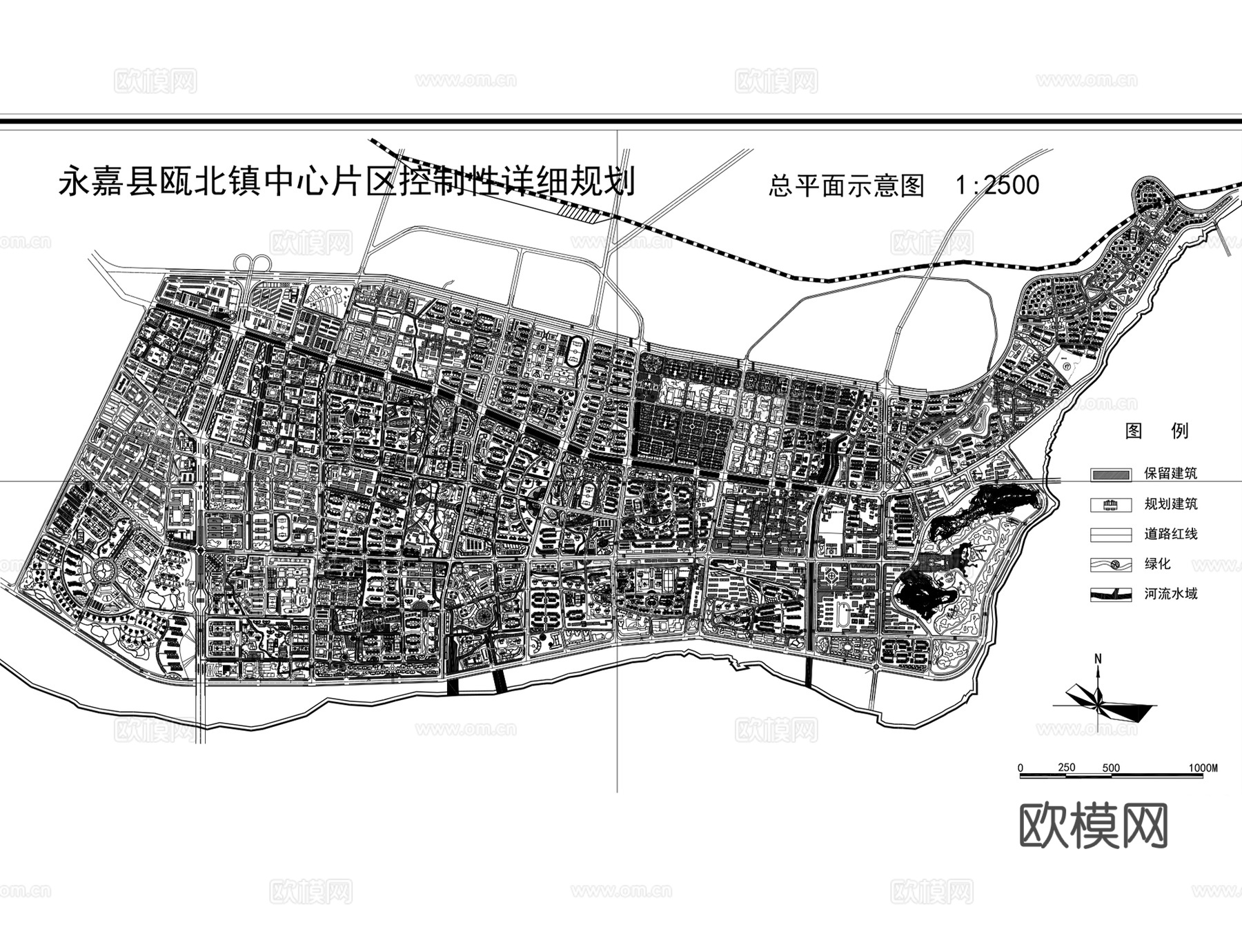 行政中心商办片区城市规划CAD总平面图施工图集46套cad施工图