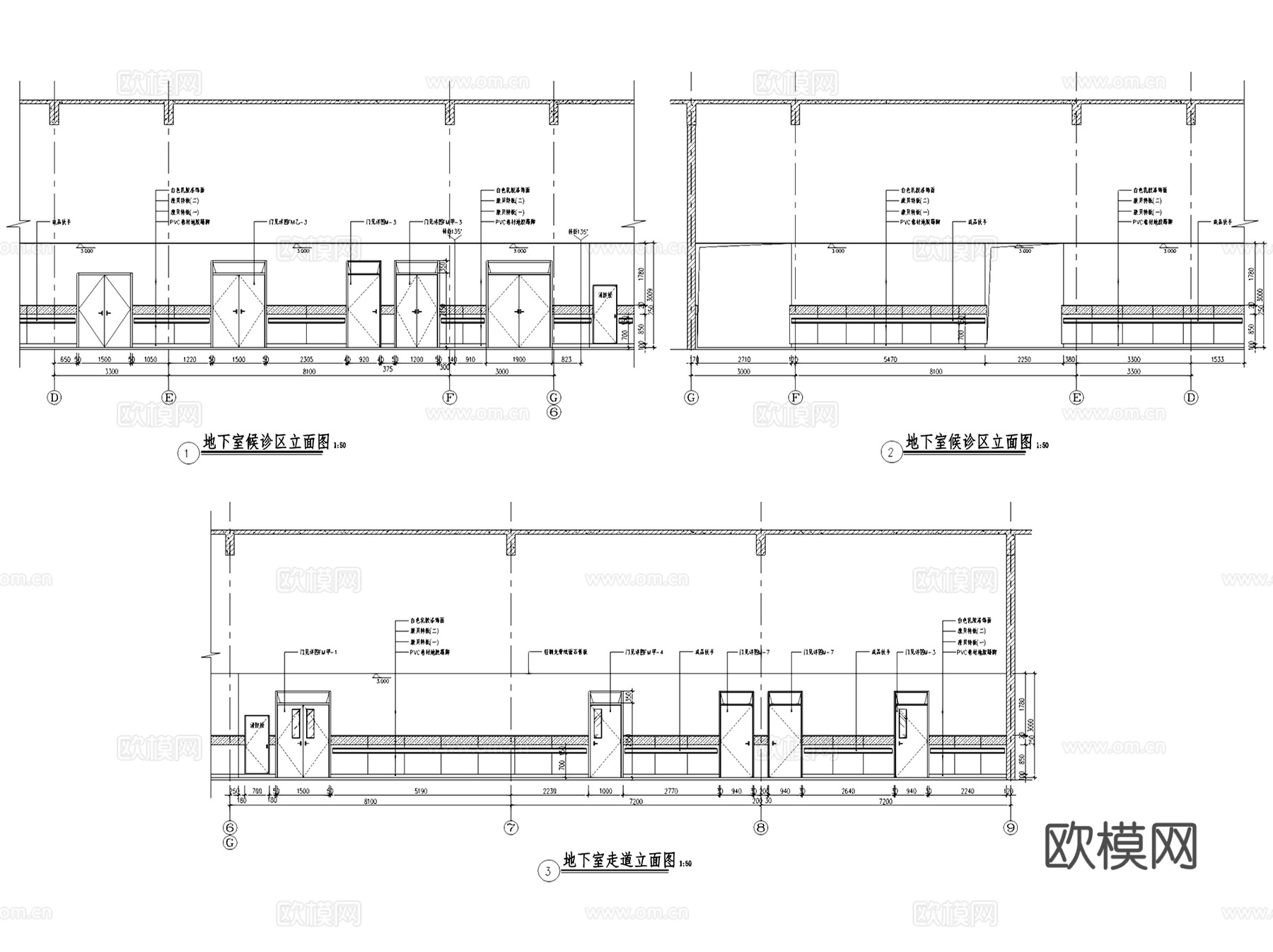 江西中寰红谷滩肿瘤医院室内装饰CAD施工图全套cad施工图