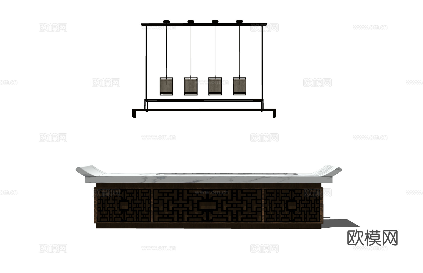 展厅 接待 公司前台 前台接待 前台 办公空间su模型
